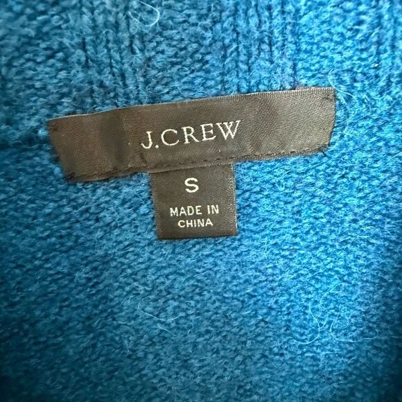J. Crew Marino Wool Blend Teal Sweater Mock Turtle Neck Size Small style #J6366 - Picture 2 of 5